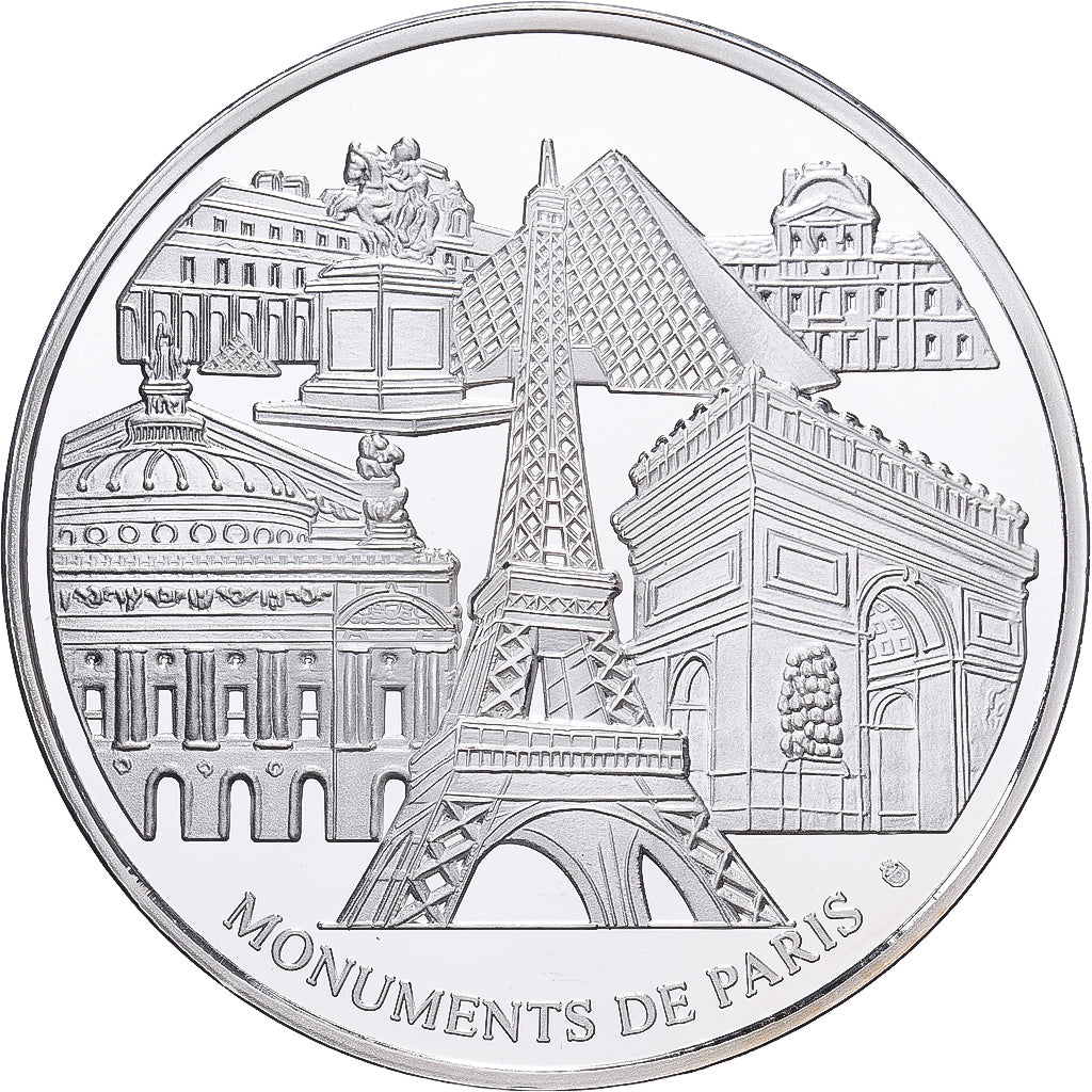 Francja, medal, Monuments de Paris, La Tour Eiffel, Srebro platerowane miedzią