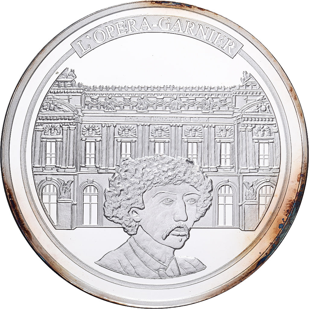 Francja, medal, Monuments de Paris, L'Opéra Garnier, Srebro platerowane