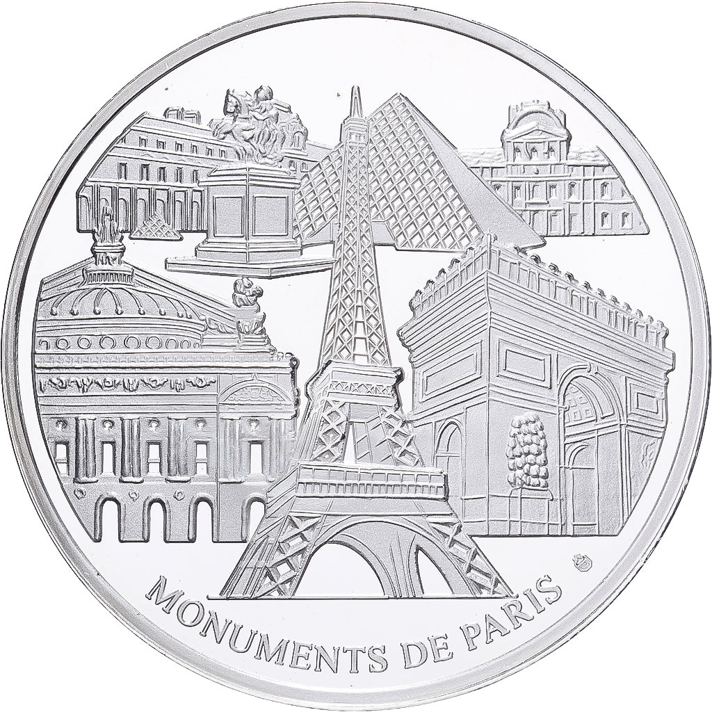 Francja, medal, Monuments de Paris, L'Opéra Garnier, Srebro platerowane