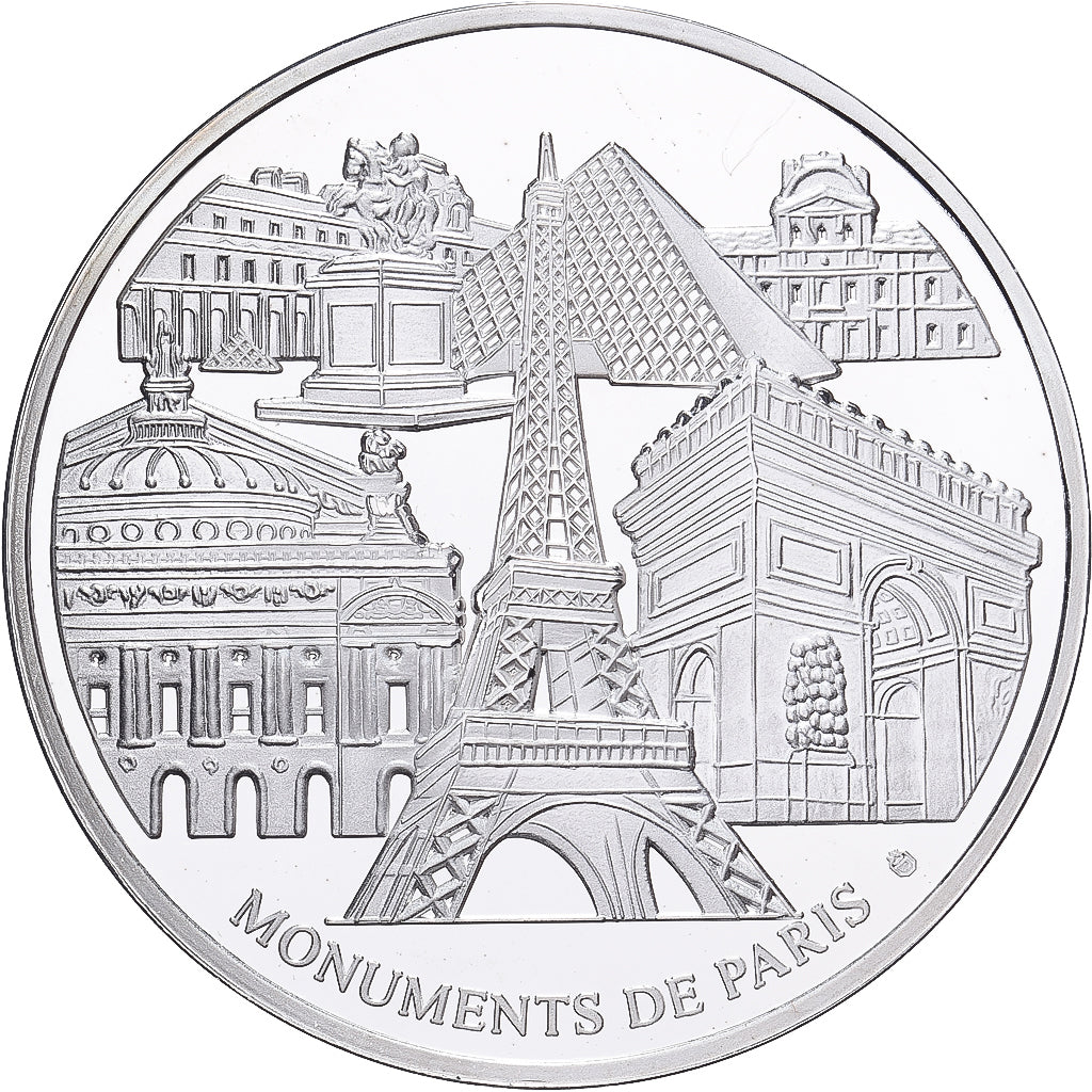 Francja, medal, Monuments de Paris, L'Arc de Triomphe, Srebro platerowane