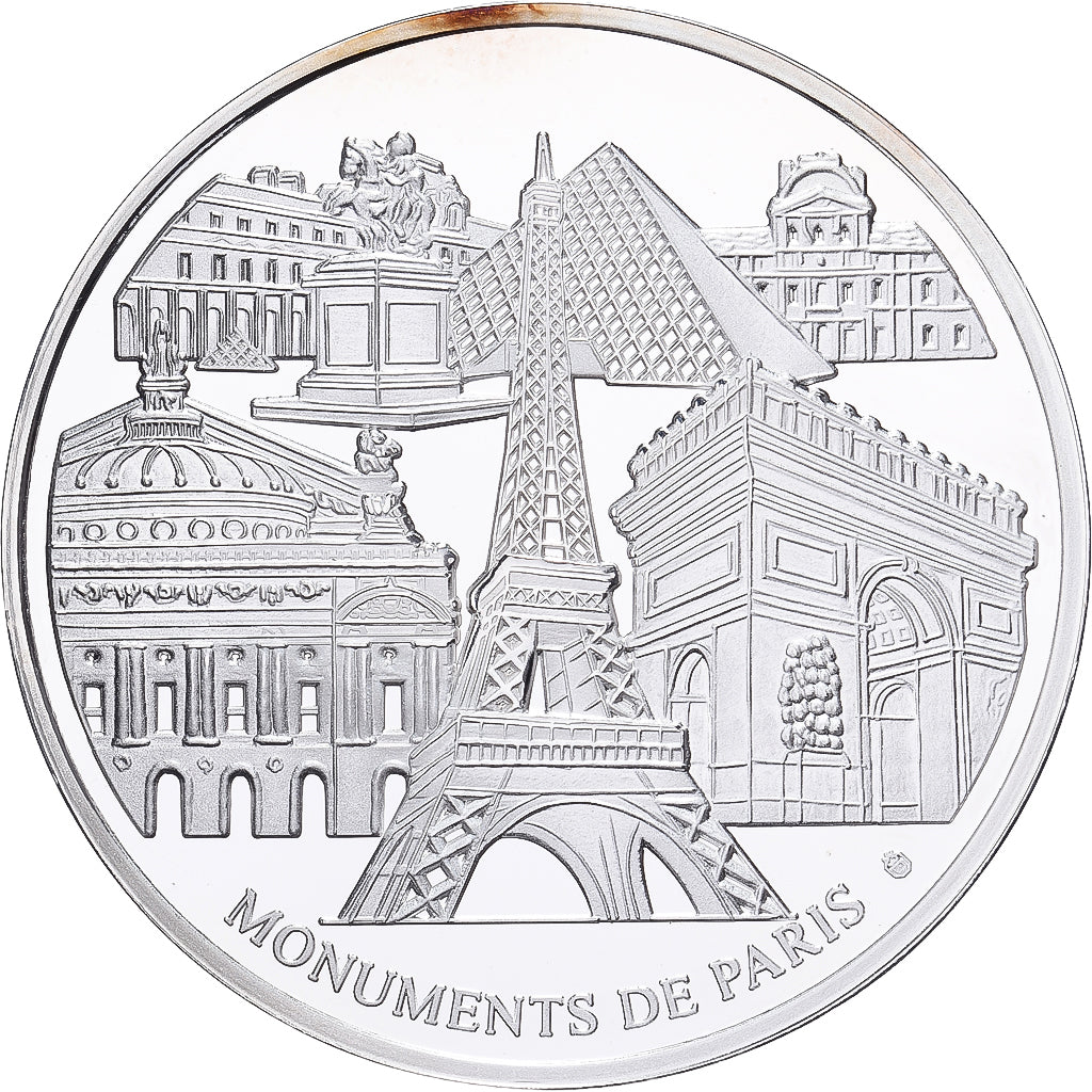 Francja, medal, Monuments de Paris, La Madeleine, Srebro platerowane miedzią