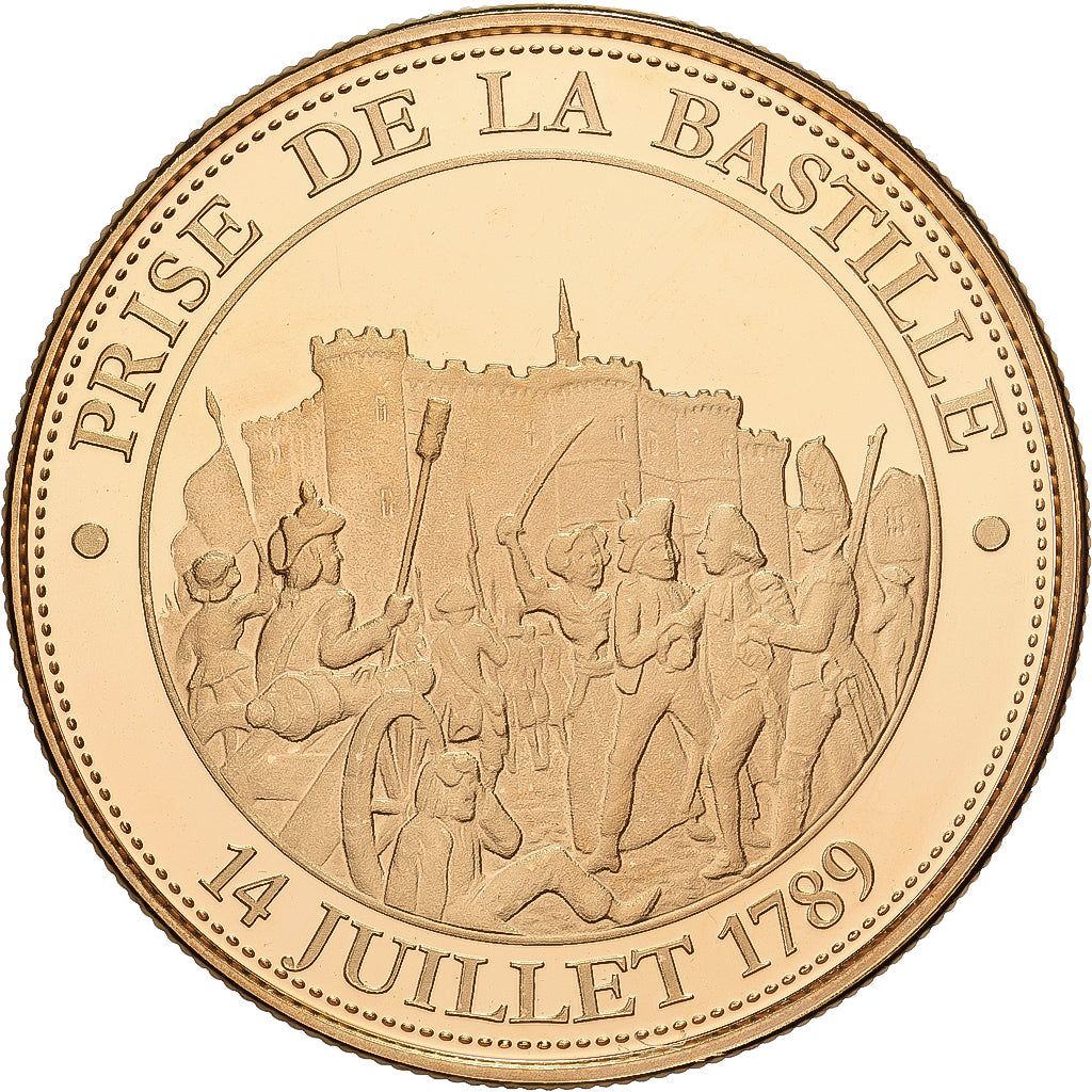 Francja, medal, Révolution Française, Prise de la Bastille, Pokryte Miedź-