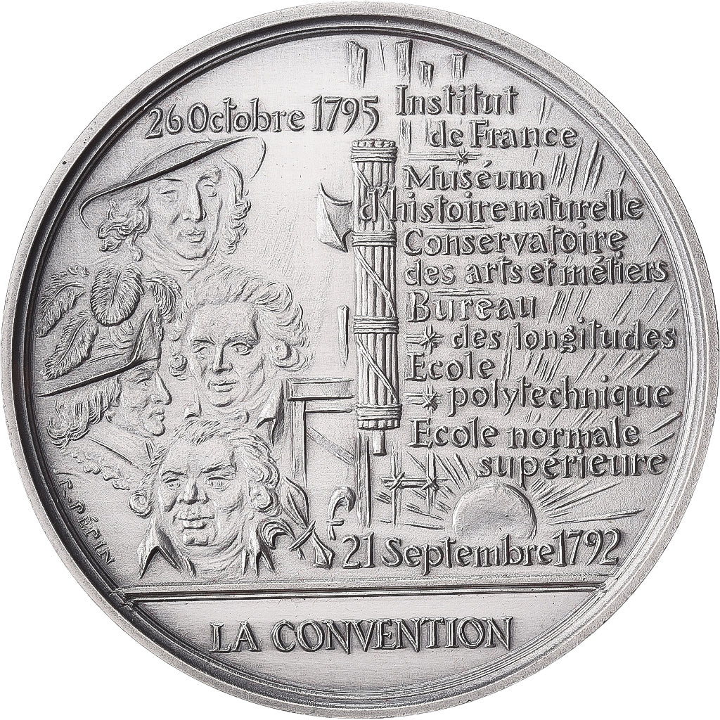 Francja, medal, Révolution Française, La Convention, 1989, Brąz posrebrzany