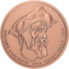 France, Médaille, Québec, Hommage à Jacques Cartier, 1984, Bronze, SPL, MDP