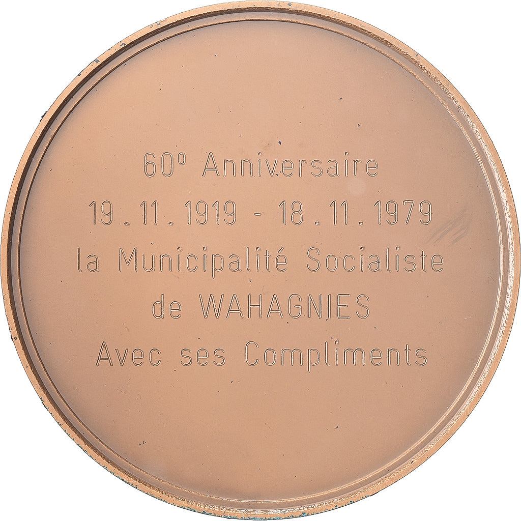 Frankrijk, Medaille, Ville de Wahagnies, 1979, Bronzen, Coeffin, PR