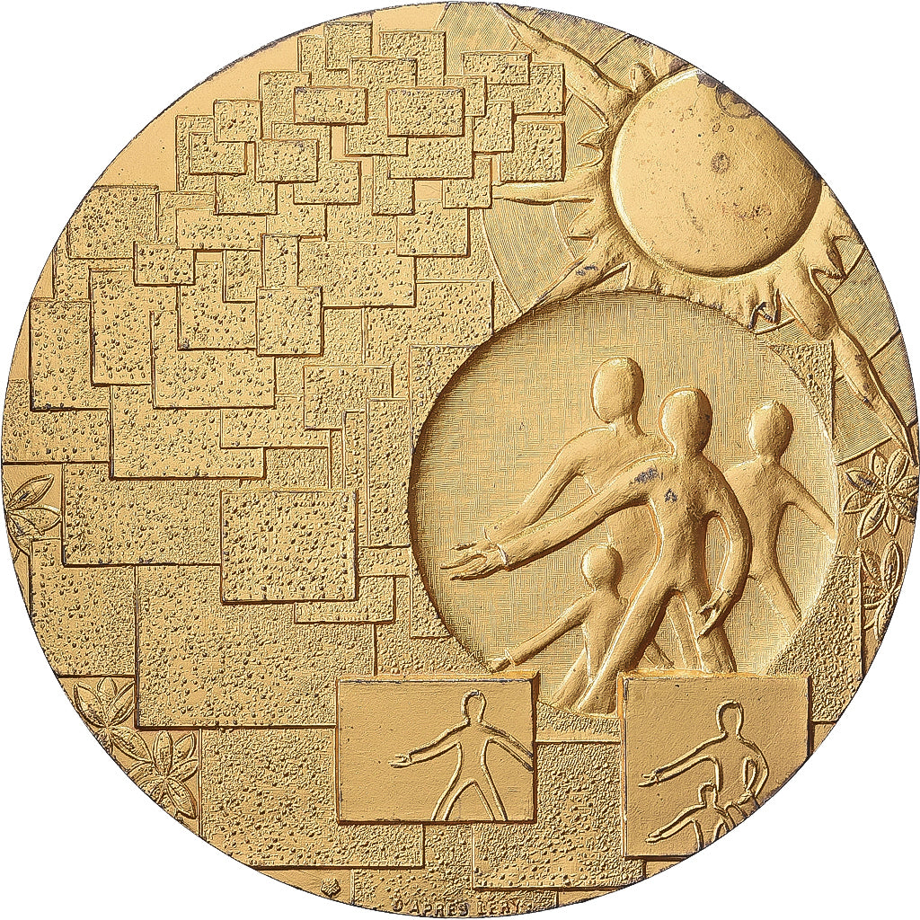 Francja, medal, H.L.M Lille à Pierre Mauroy, 1989, Vermeil, Lery, AU(55-58)