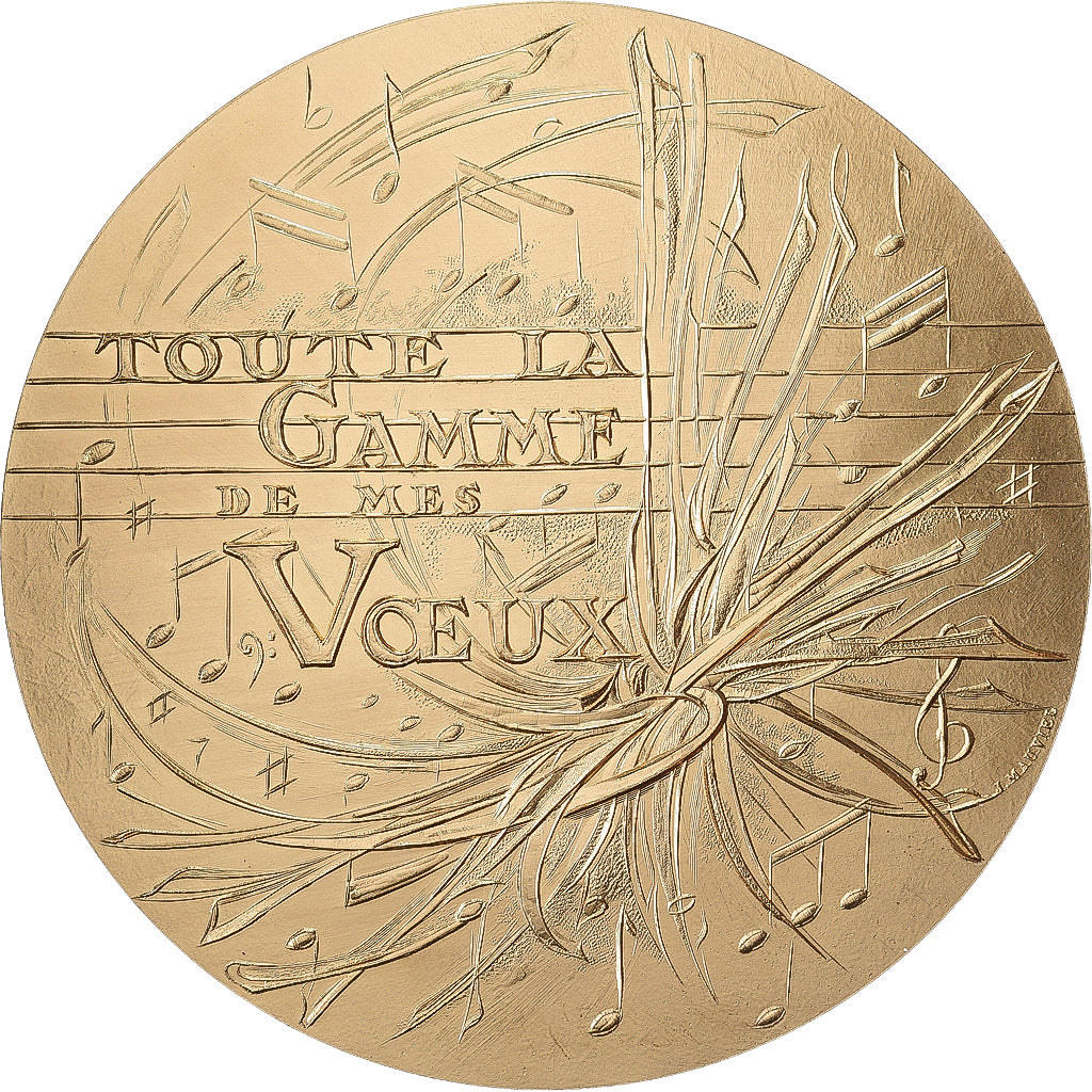 Francja, medal, Toute la Gamme de mes vœux, Pokryty brązem, Mauviel, MS(63)