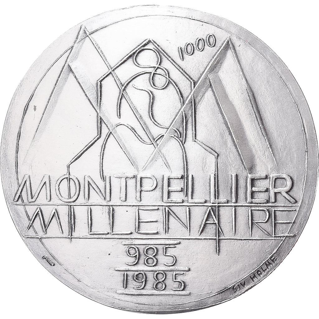 Francia, medaglia, Montpellier, Millénaire, 1985, Bronzo argentato, Holme, SPL