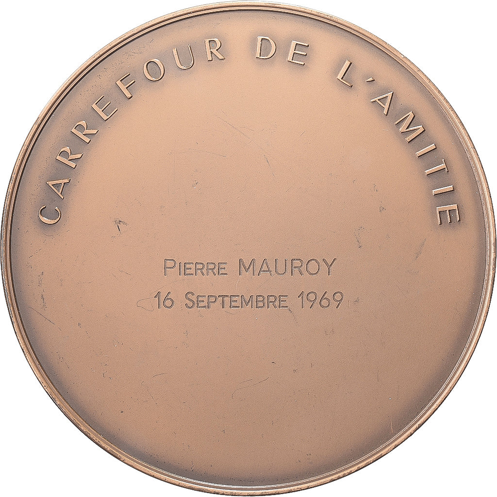 Frankrijk, Medaille, Carrefour de l'Amitié, 1969, Bronzen, Mérelle, Pierre