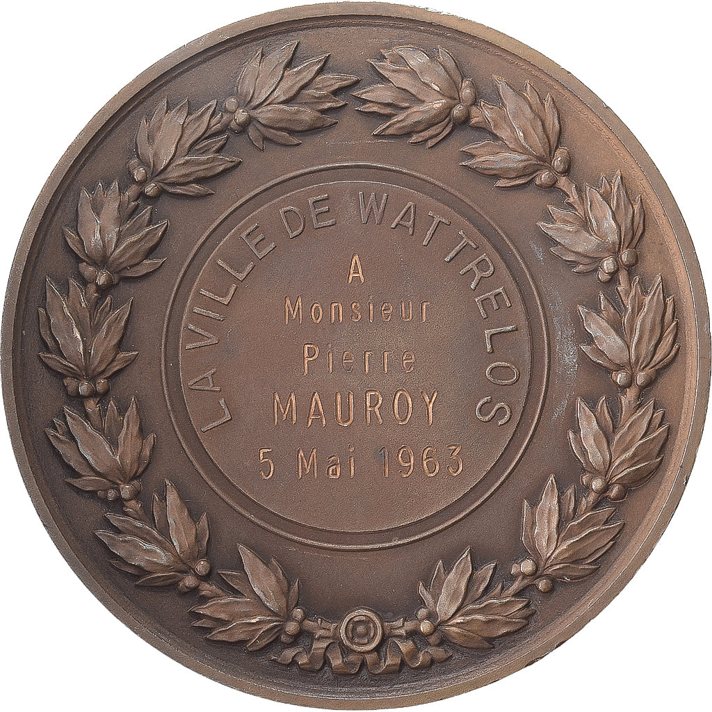 France, Medal, La ville de Wattrelos, 1963, Bronze, Attibuée à Pierre Mauroy