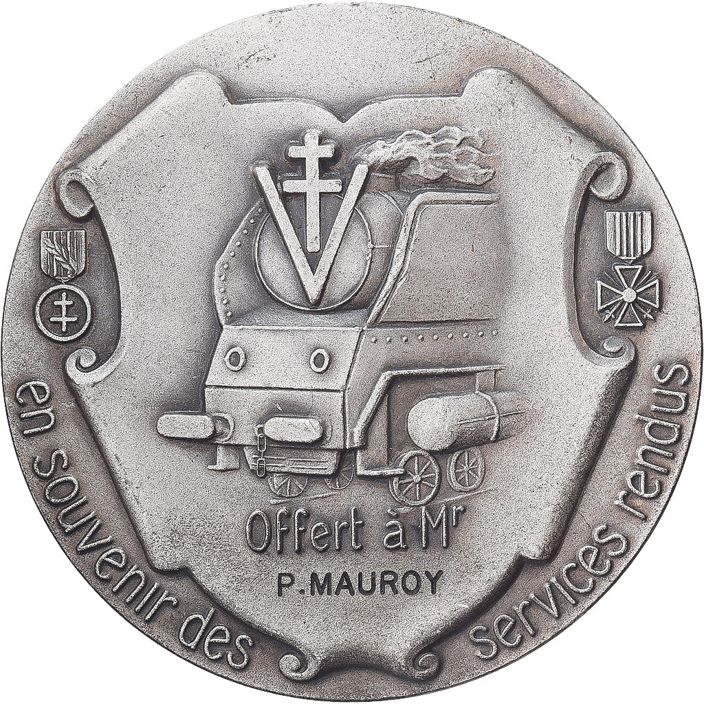 France, Médaille, Union des Cheminots Résistants, Bronze argenté, TTB+