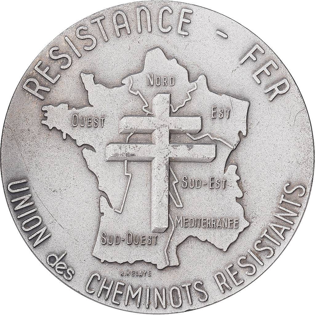 France, Médaille, Union des Cheminots Résistants, Bronze argenté, TTB+