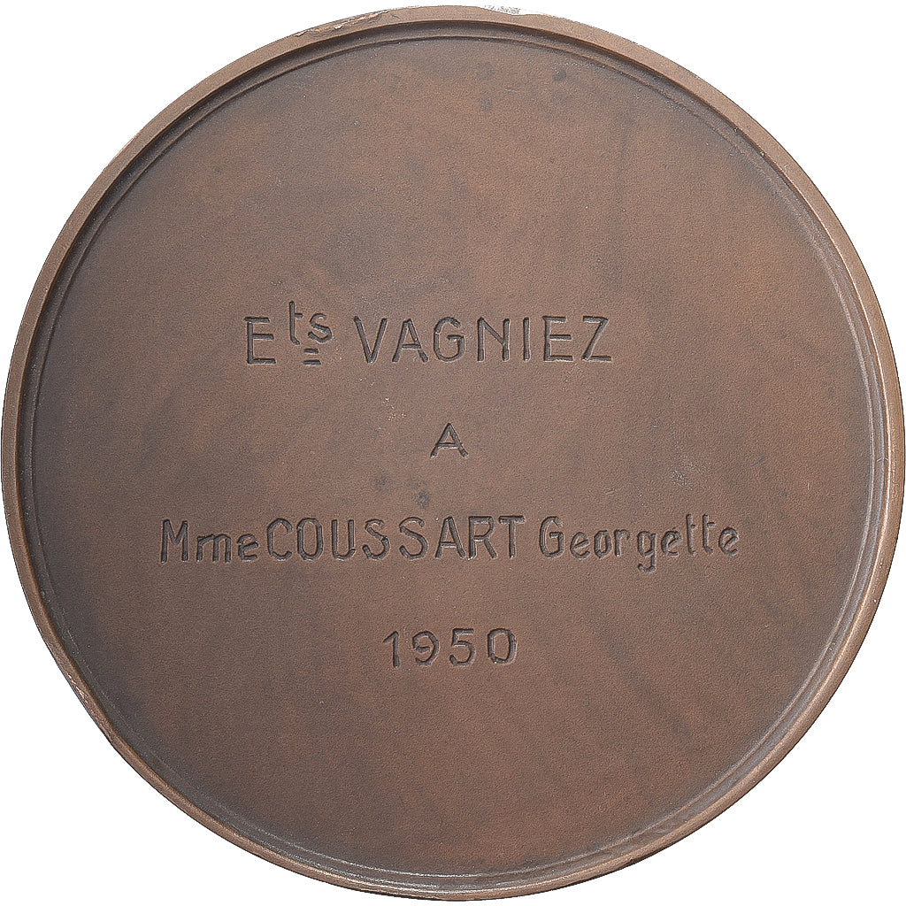 France, Medal, Fabricants Français du Vêtement Masculin, 1950, Bronze