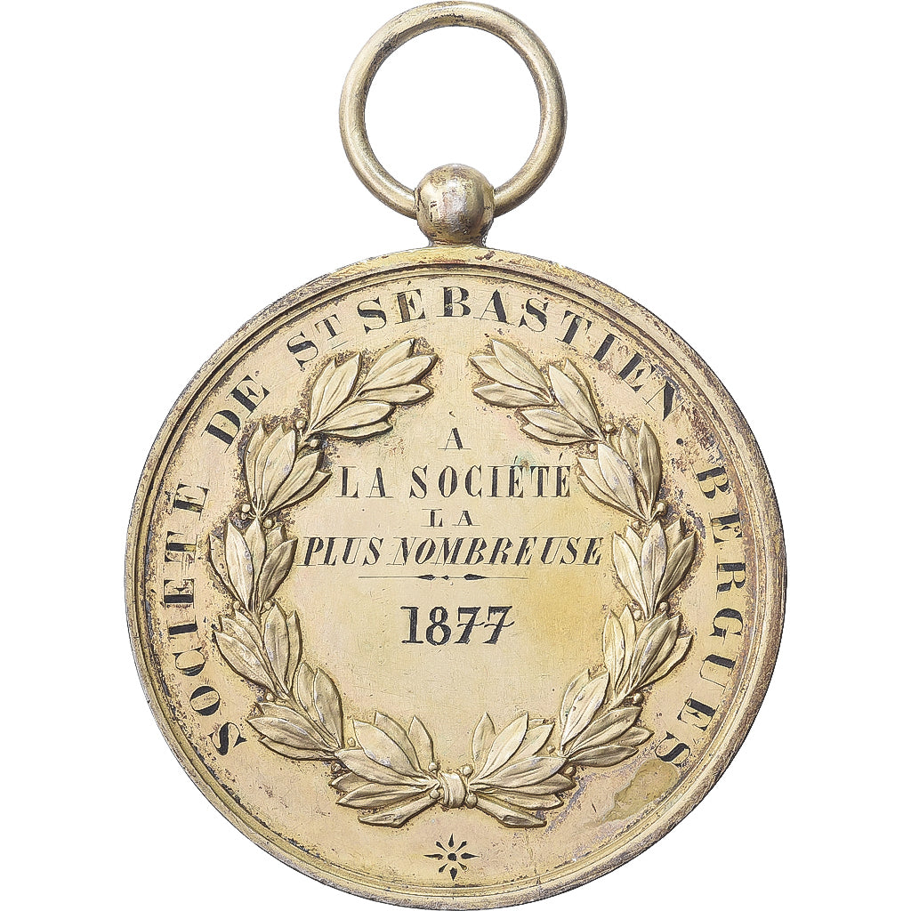 Frankrijk, Medaille, Tir à l'Arc, Société de Saint Sébastien, Bergues, 1877