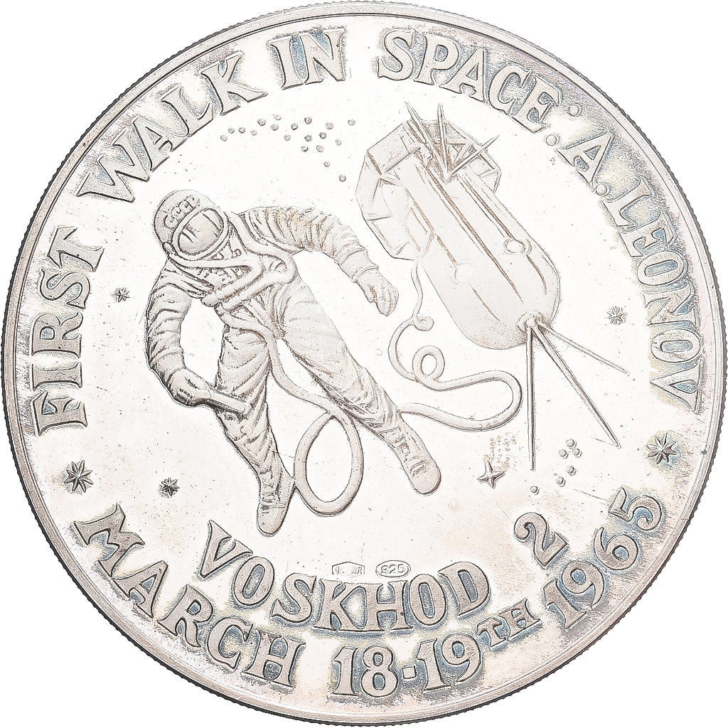 Russia, Medal, Aleksei Leonov, Pavel Beliaiev, 1965, Silver, AU(55-58)