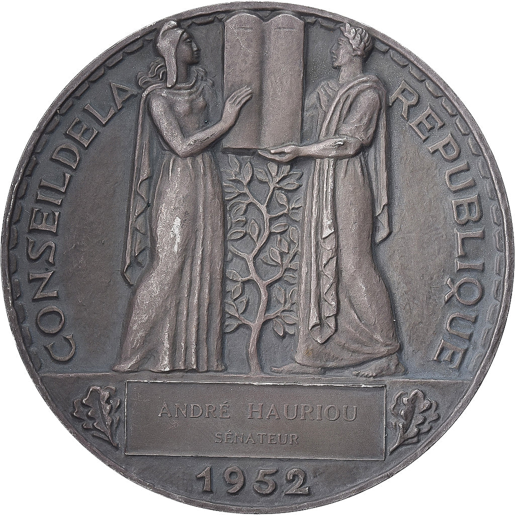France, Medal, Conseil de la République, André Hauriou, 1952, Silver, Muller