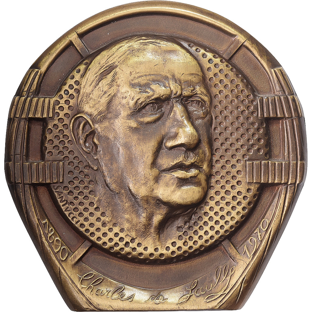 Francia, medaglia, 20è Anniversaire de la Mort de Charles De Gaulle, 1990