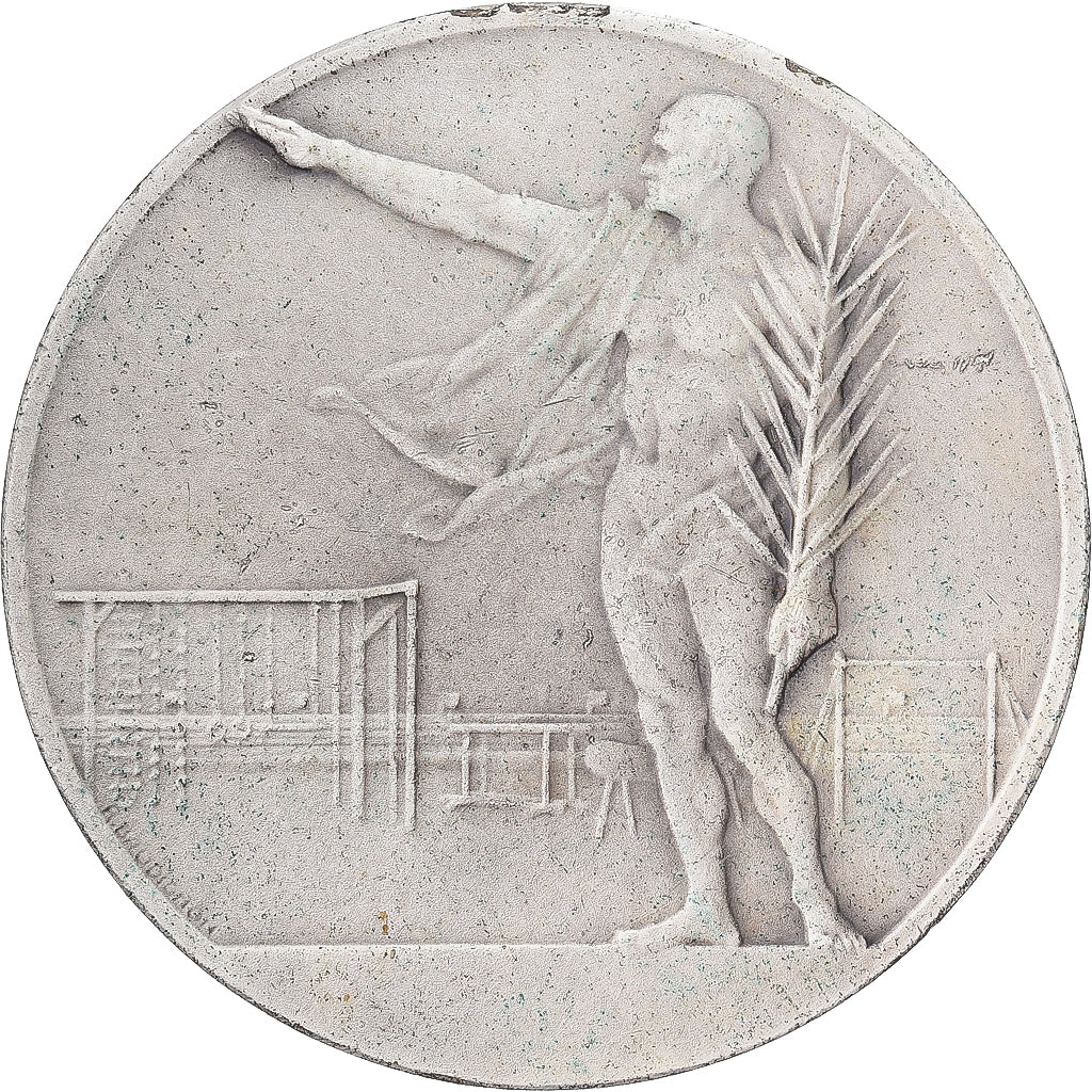 Francja, medal, Gymnastique, Ville d'Amiens, 1975, Brąz posrebrzany, Baudichon