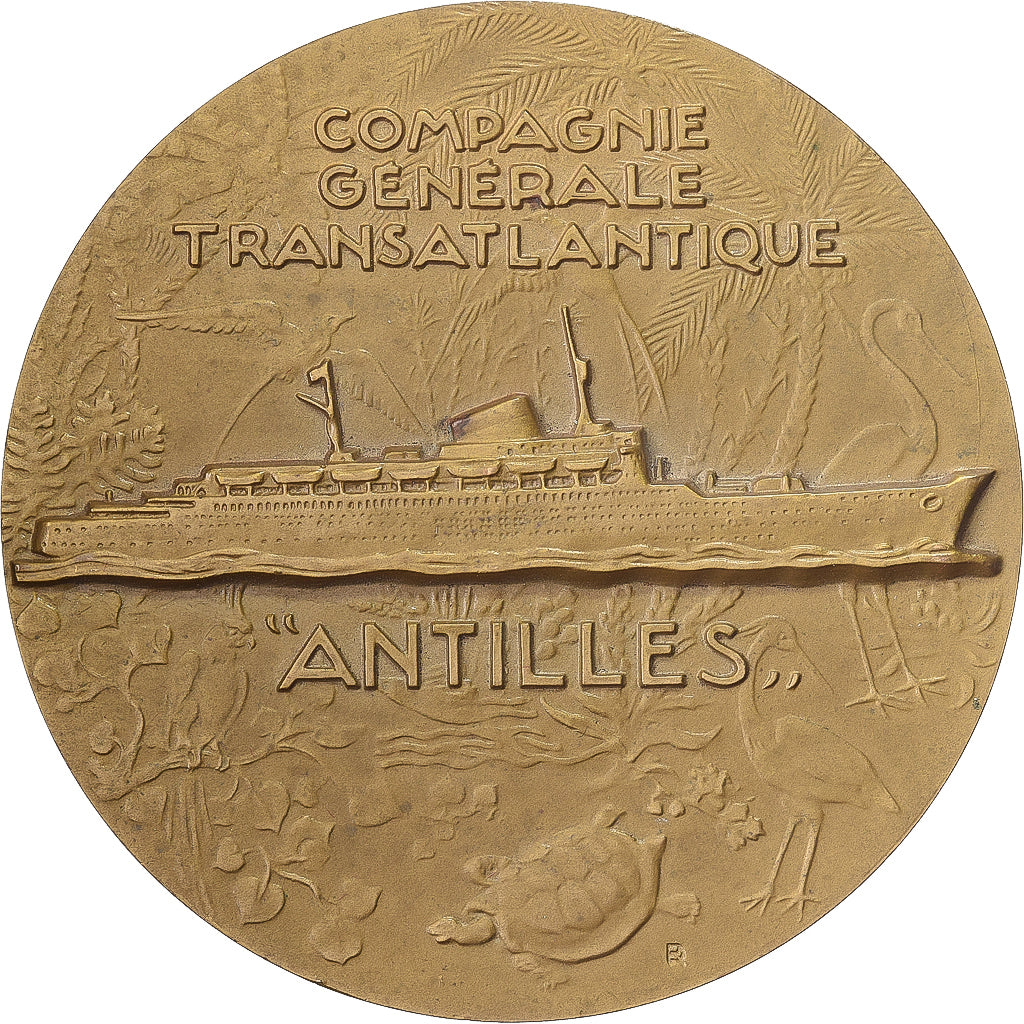 Frankrijk, Medaille, Compagnie Générale Transatlantique, Antilles, Bronzen