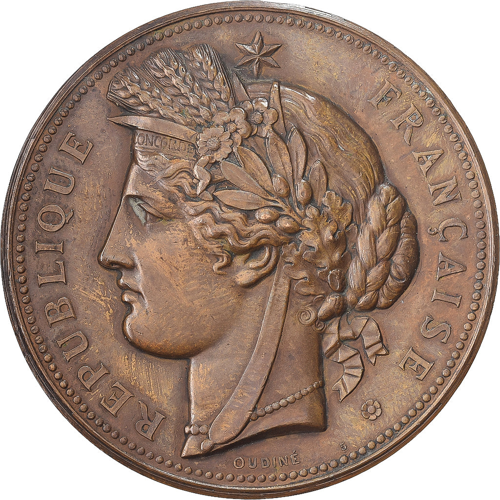 France, Medal, Exposition Universelle PARIS, 1878, Bronze, Oudiné, EF(40-45)