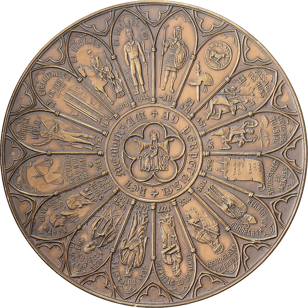 France, Medal, Strasbourg, Bimillénaire de la Ville, 1988, Bronze, Steiner