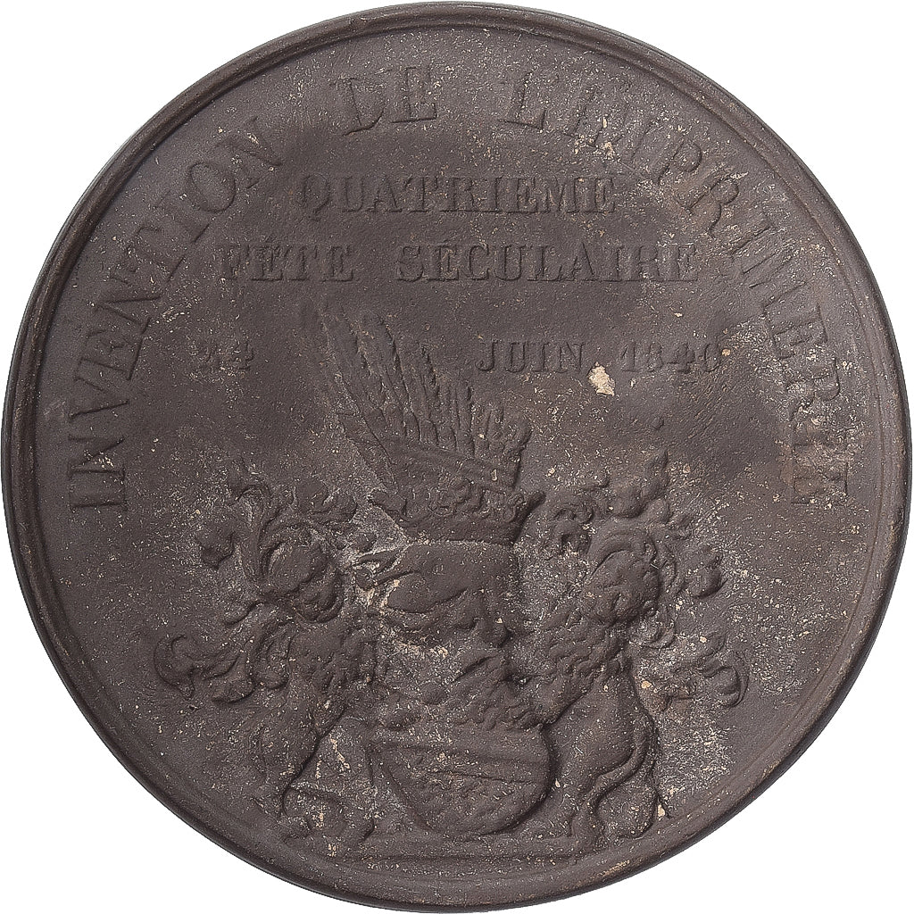 Francia, medaglia, Invention de l'Imprimerie, 4ème Fête Séculaire