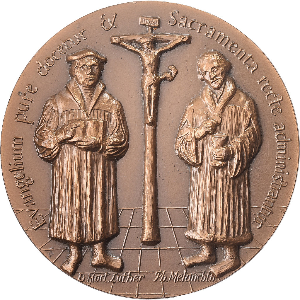 Frankrijk, Medaille, Martin Luther, Augsburg, 1979, Bronzen, Lovy, UNC-