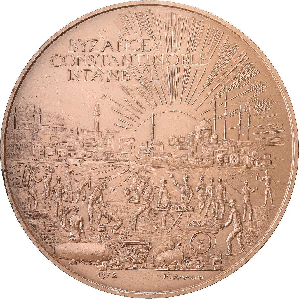 Frankrijk, Medaille, Byzance, Constantinople, Istanbul, 1977, Bronzen, Ammann