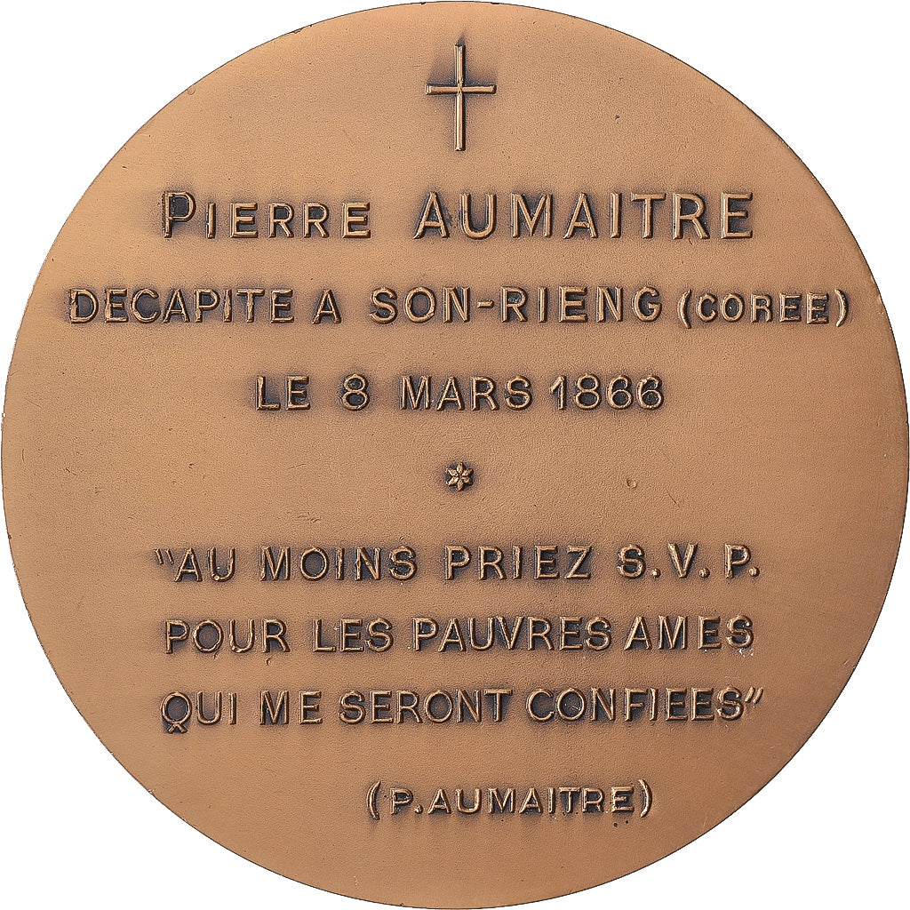 Francia, medaglia, Béatification de Pierre Aumaitre, 1968, Bronzo, SPL-