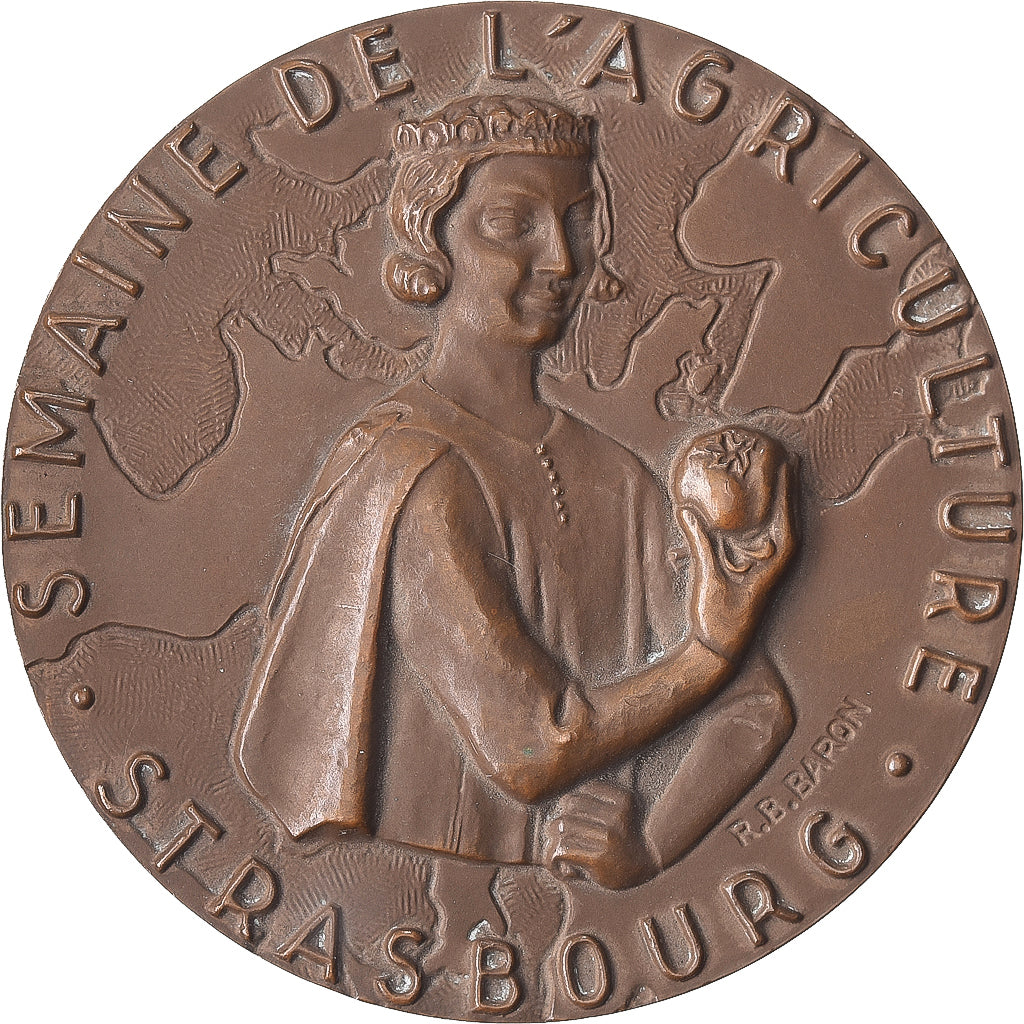 Frankrijk, Medaille, Semaine de l'Agriculture, Strasbourg, 1958, Bronzen, Baron