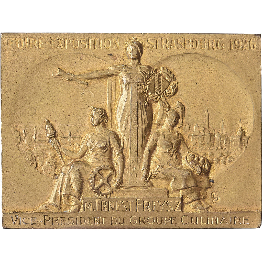 Frankrijk, Medaille, Foire-Exposition de Strasbourg, 1926, Bronzen, ZF