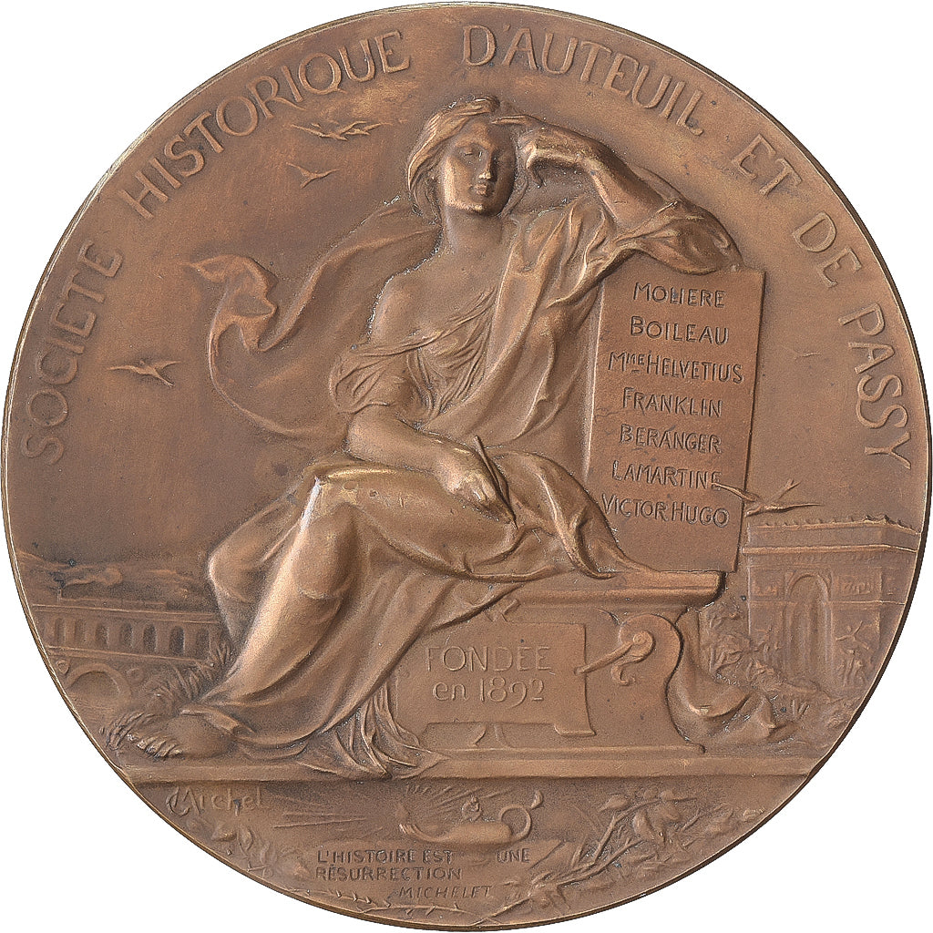 Frankrijk, Medaille, Société Historique d'Auteuil et de Passy, Bronzen, PR