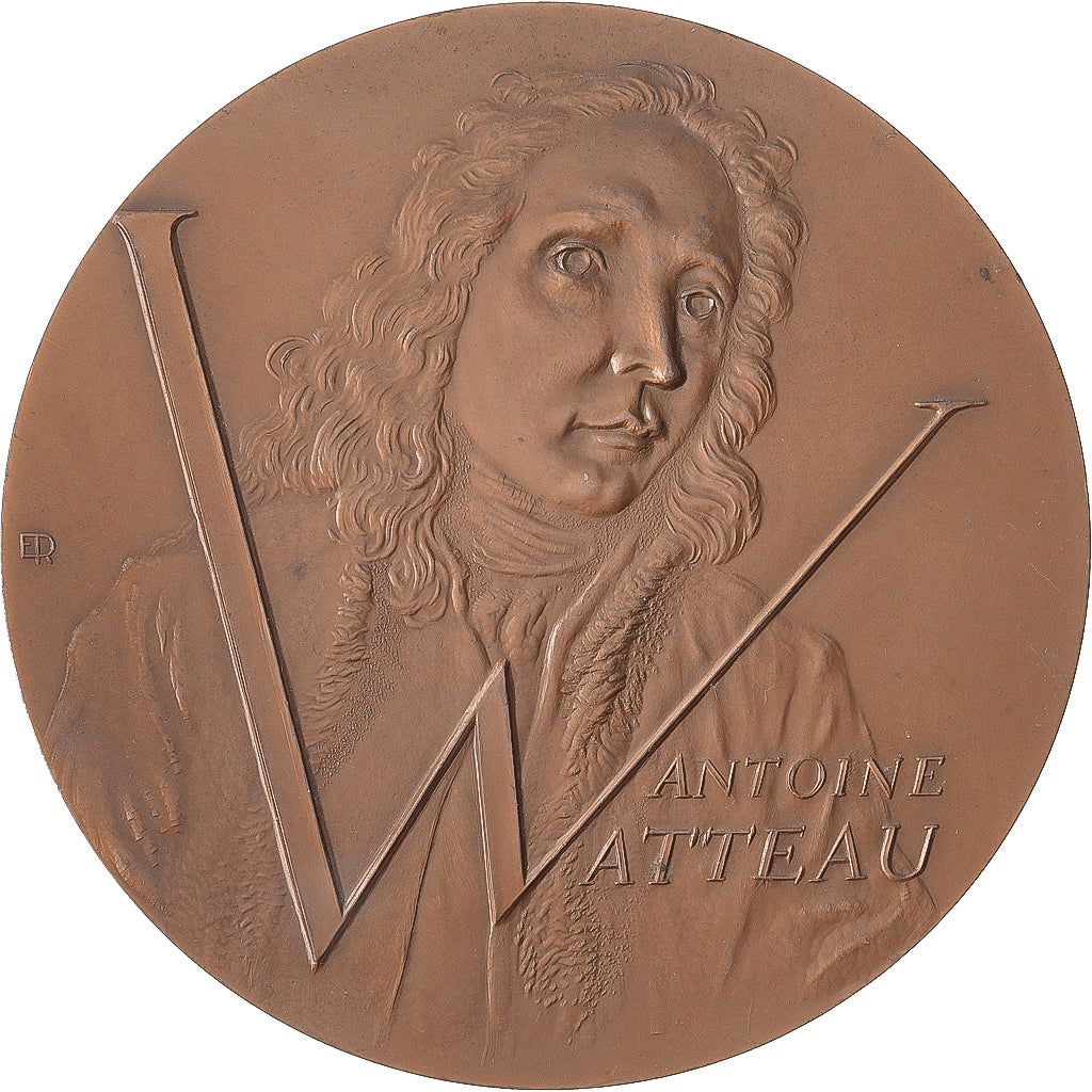 Frankrijk, Medaille, Antoine Watteau, Scène Galante, 1977, Bronzen, PR
