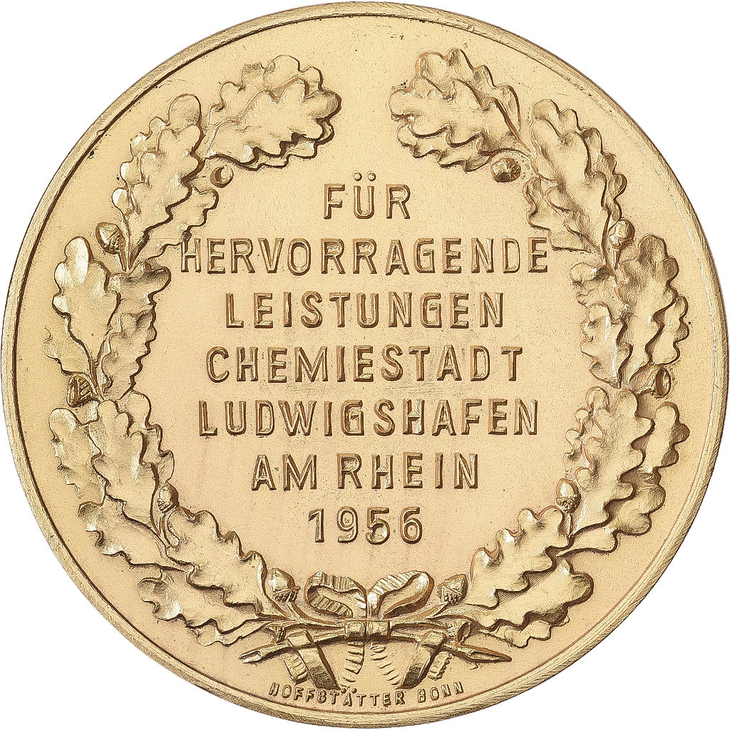 Alemania, medalla, Hotel Fachausstellung, Rheinland-Pfalz, 1956, Bronce dorado