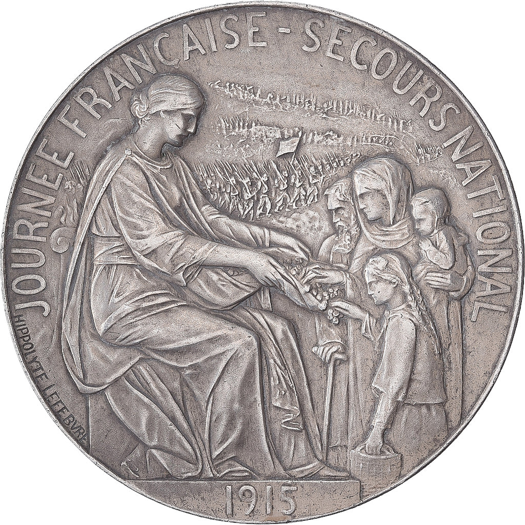 Francja, medal, Journée Française, Secours National, 1915, Srebro, Hippolyte