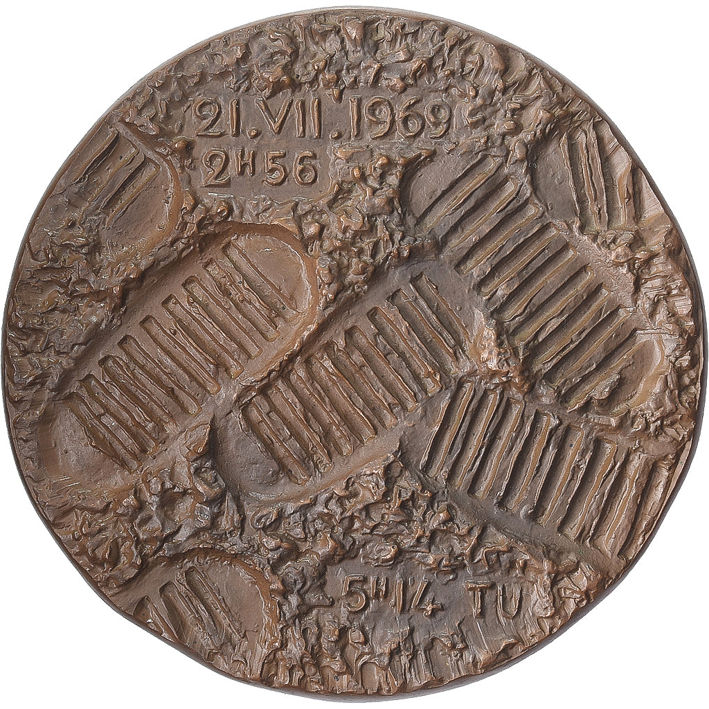 Frankrijk, Medaille, Le Premier Pas sur la Lune, Neil Amstrong, 1969, Bronzen