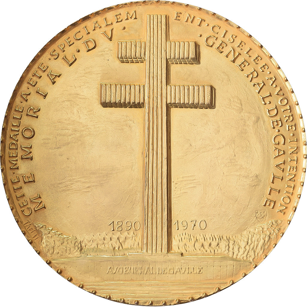 Frankrijk, Medaille, Mémorial du Général de Gaulle, Gilt Bronze, De Jaeger