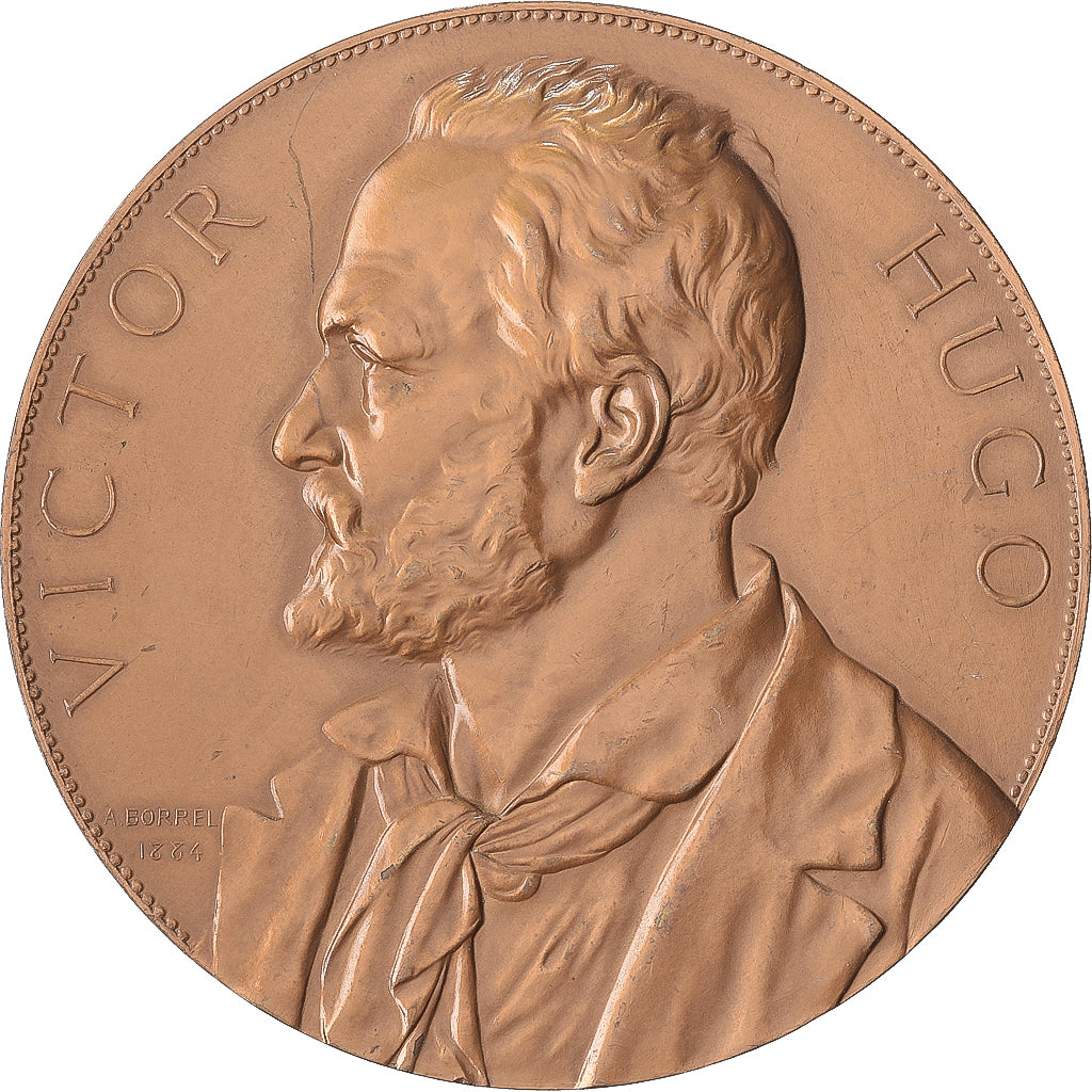 França, medalha, Victor Hugo, 1986, Bronze, Borrel.A, AU(55-58)