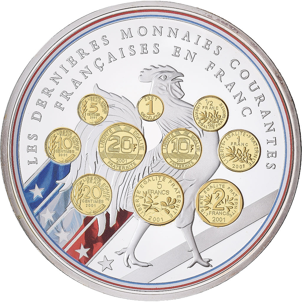 Francja, medal, 10 ans d'adieu au Franc, Les dernieres monnaies courantes, 2016