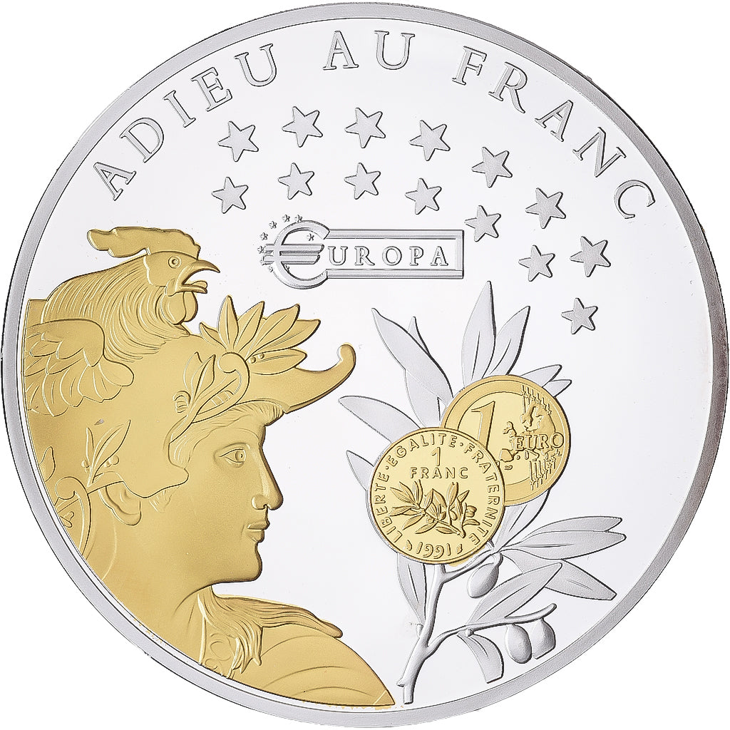 Francja, medal, 10 ans d'adieu au Franc, Les dernieres monnaies courantes, 2016