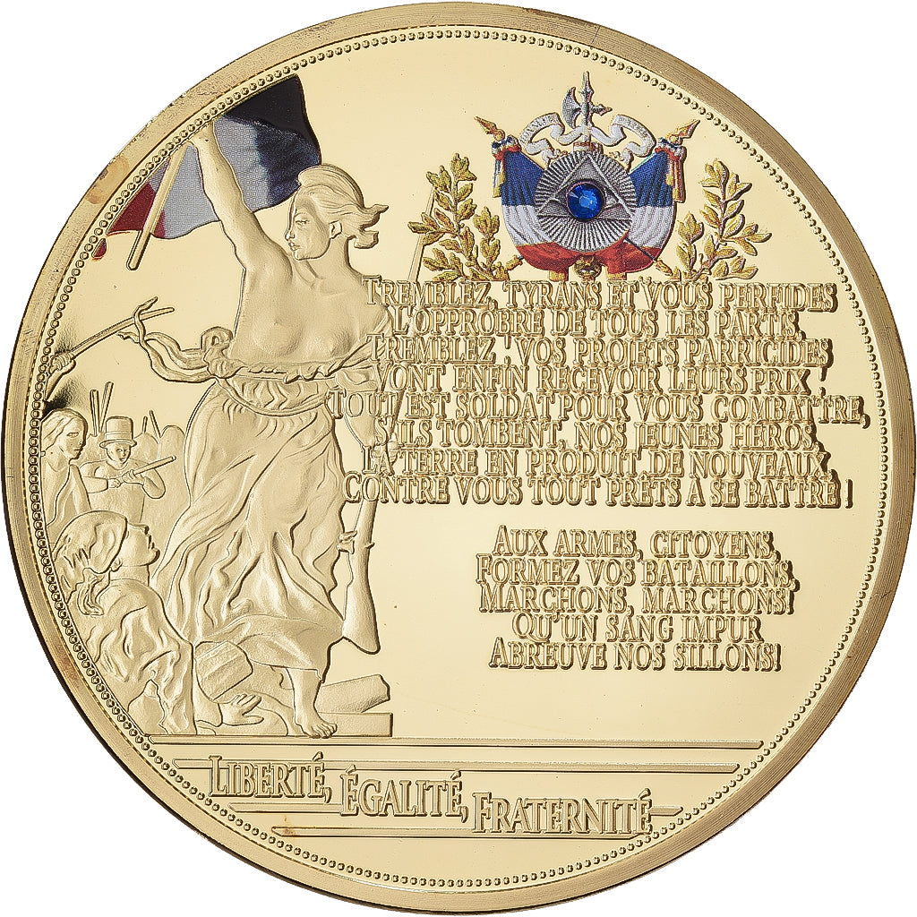 Francia, medalla, Marianne, Liberté Egalité Fraternité, 2015, Copper Gilt