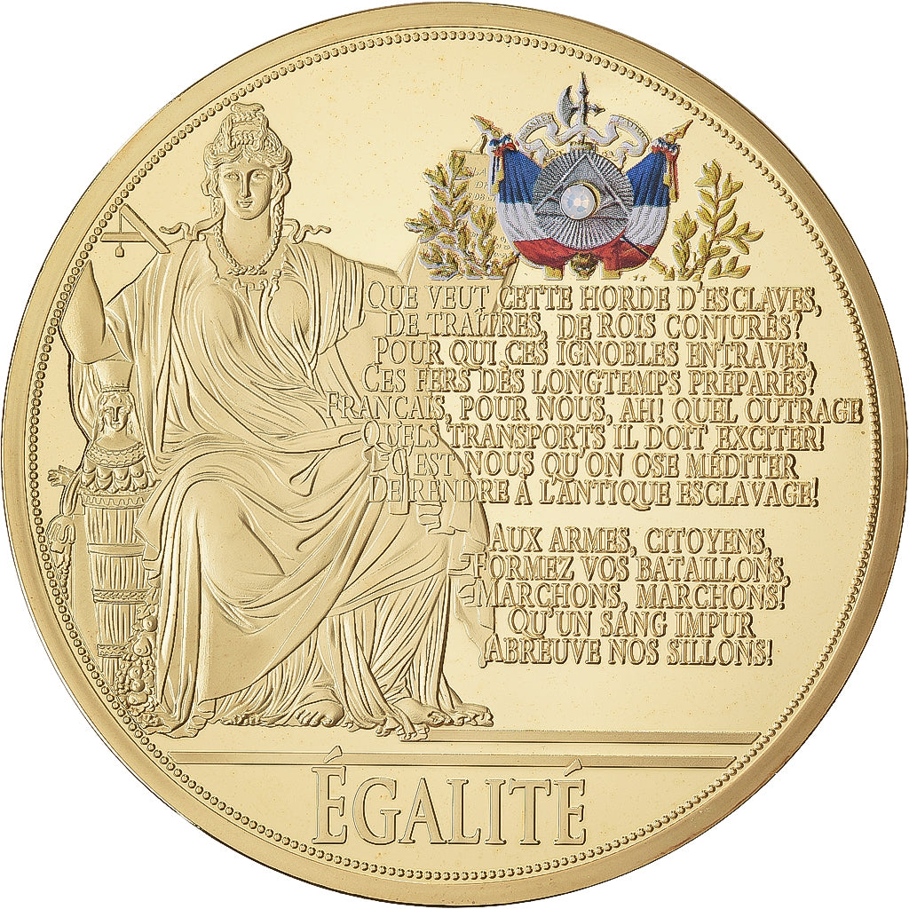 Francia, medalla, Liberté Egalité Fraternité, Copper Gilt, SC+