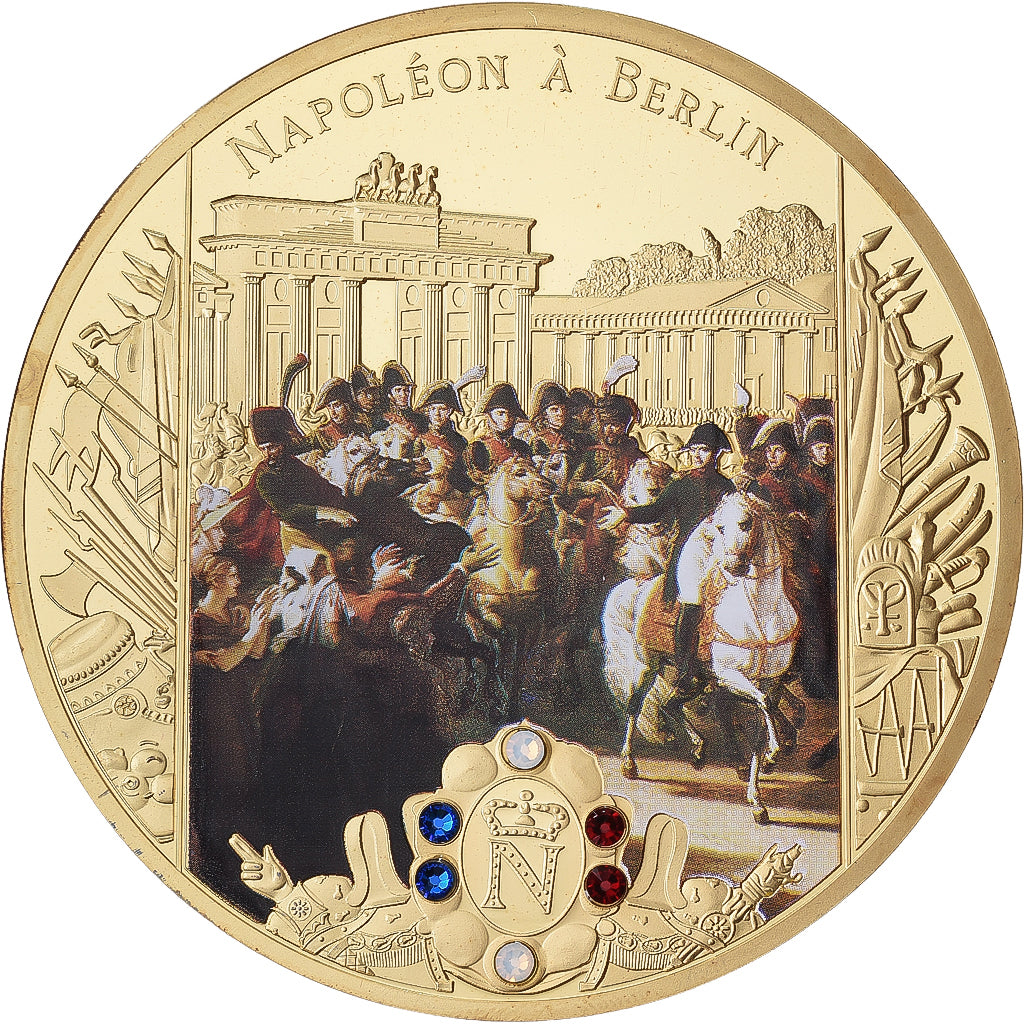 Francia, medalla, Napoléon Ier à Berlin, Copper Gilt, FDC