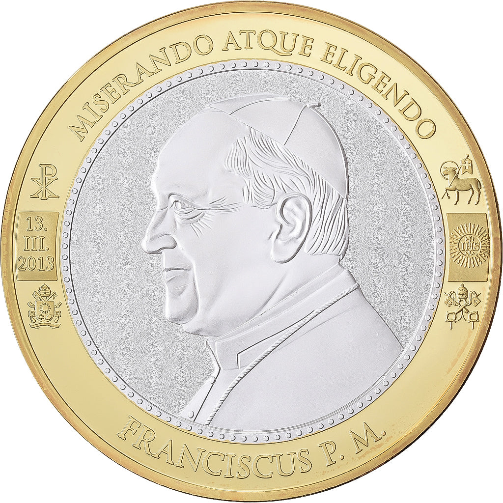 CITTÀ DEL VATICANO, medaglia, Le Pape François, 2013, Rame placcato argento