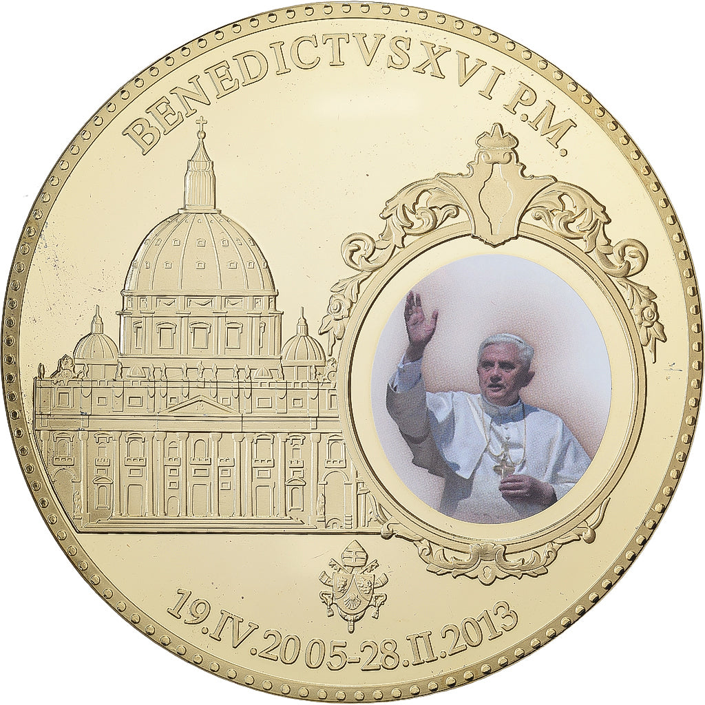 Vaticaanstad, Medaille, Le Pape Benoit XVI, 2013, Copper Gilt, FDC