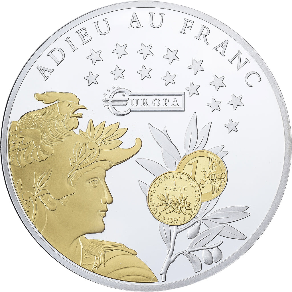 Francia, medaglia, Adieu au Franc, 500 Francs Arc de Triomphe de l'Etoile, 2016