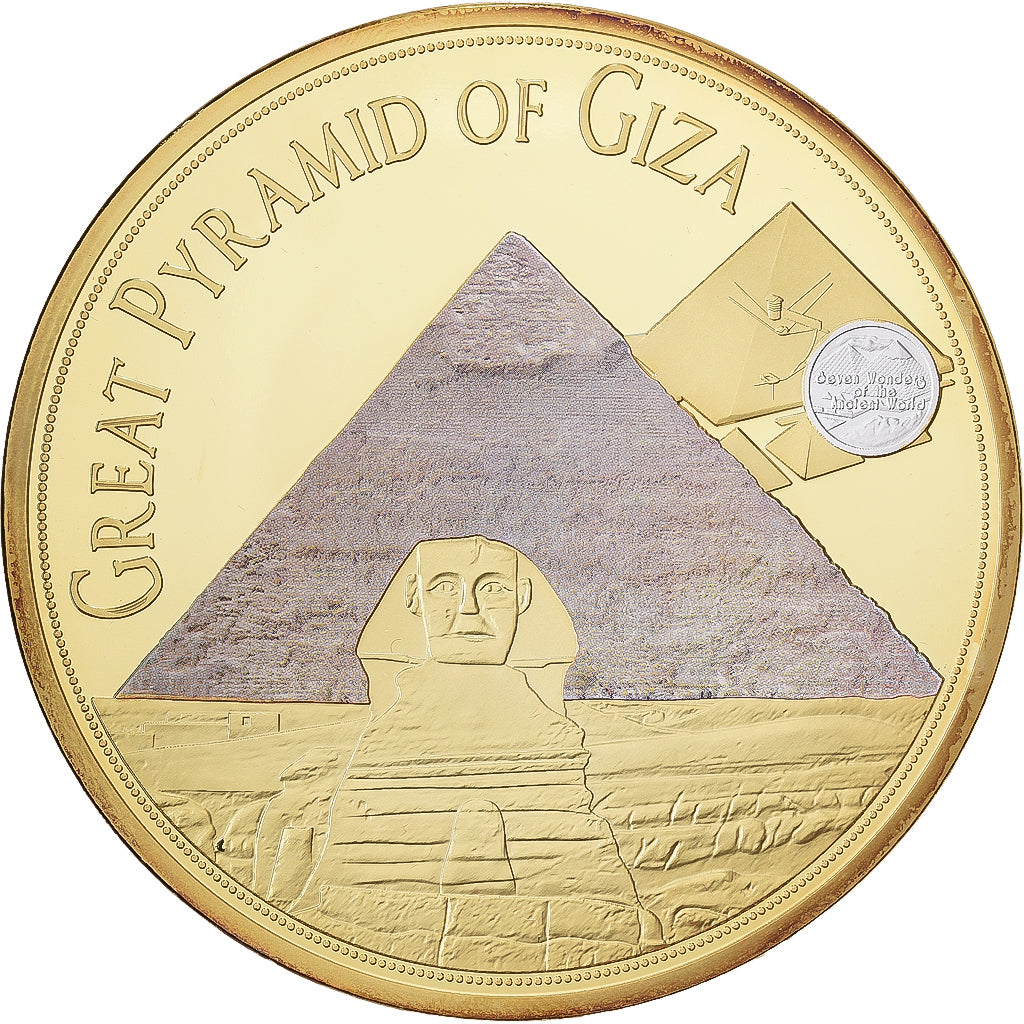 France, Médaille, La Grande Pyramide de Gizeh, Copper Gilt, FDC