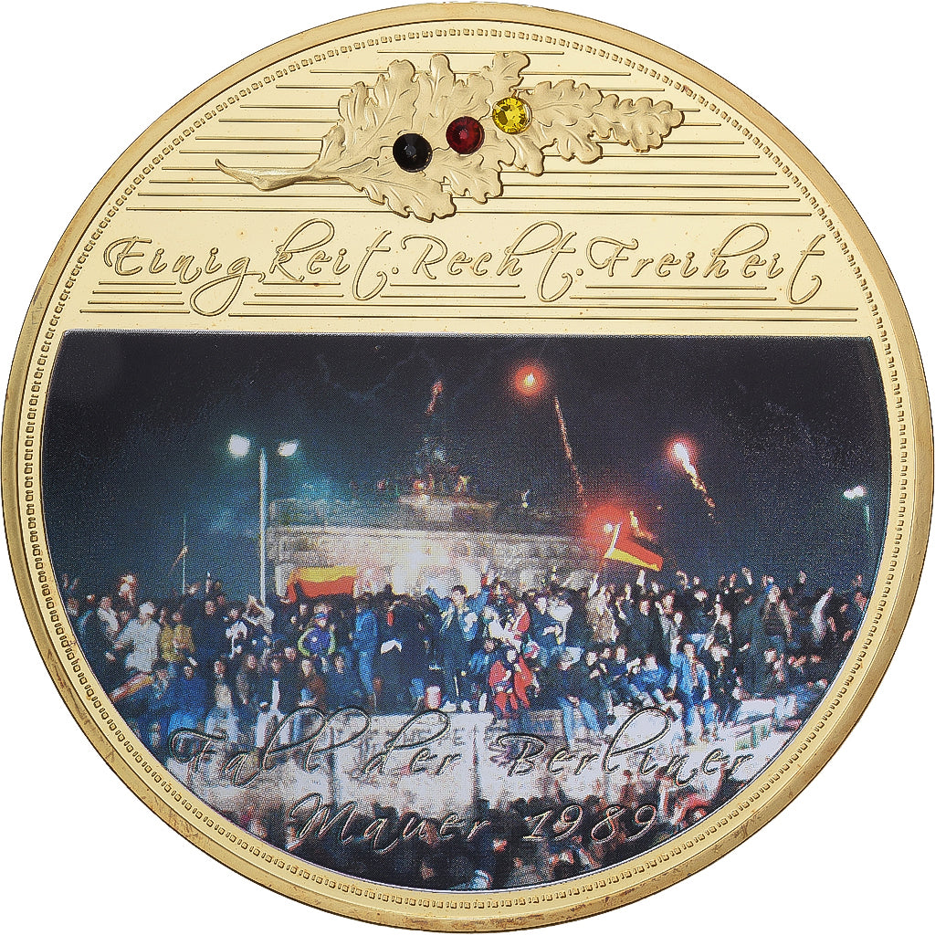 Duitsland, Medaille, Chute du Mur de Berlin, Copper Gilt, FDC