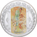 France, Médaille, Mucha, Les quatre saisons, Hiver, Cuivre plaqué Argent, FDC