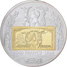 France, Médaille, Histoire de la Monnaie Française, 5000 Francs 1944, Cuivre